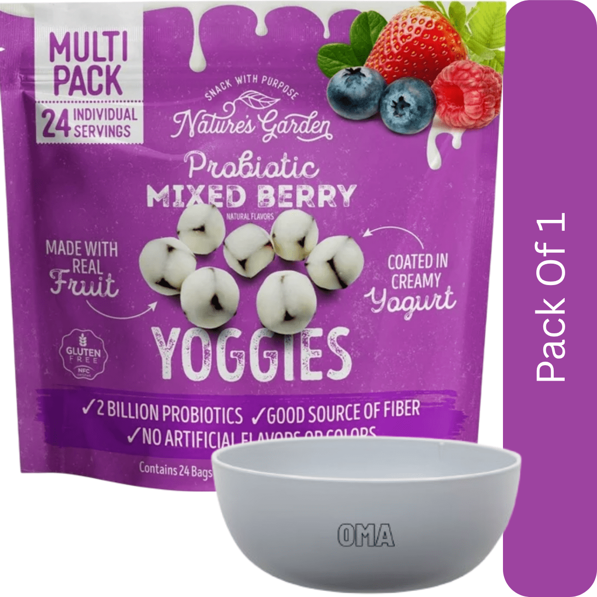 Nature's Garden Probiotic Mixed Berry Yoggies, 0.7 oz (24 packs