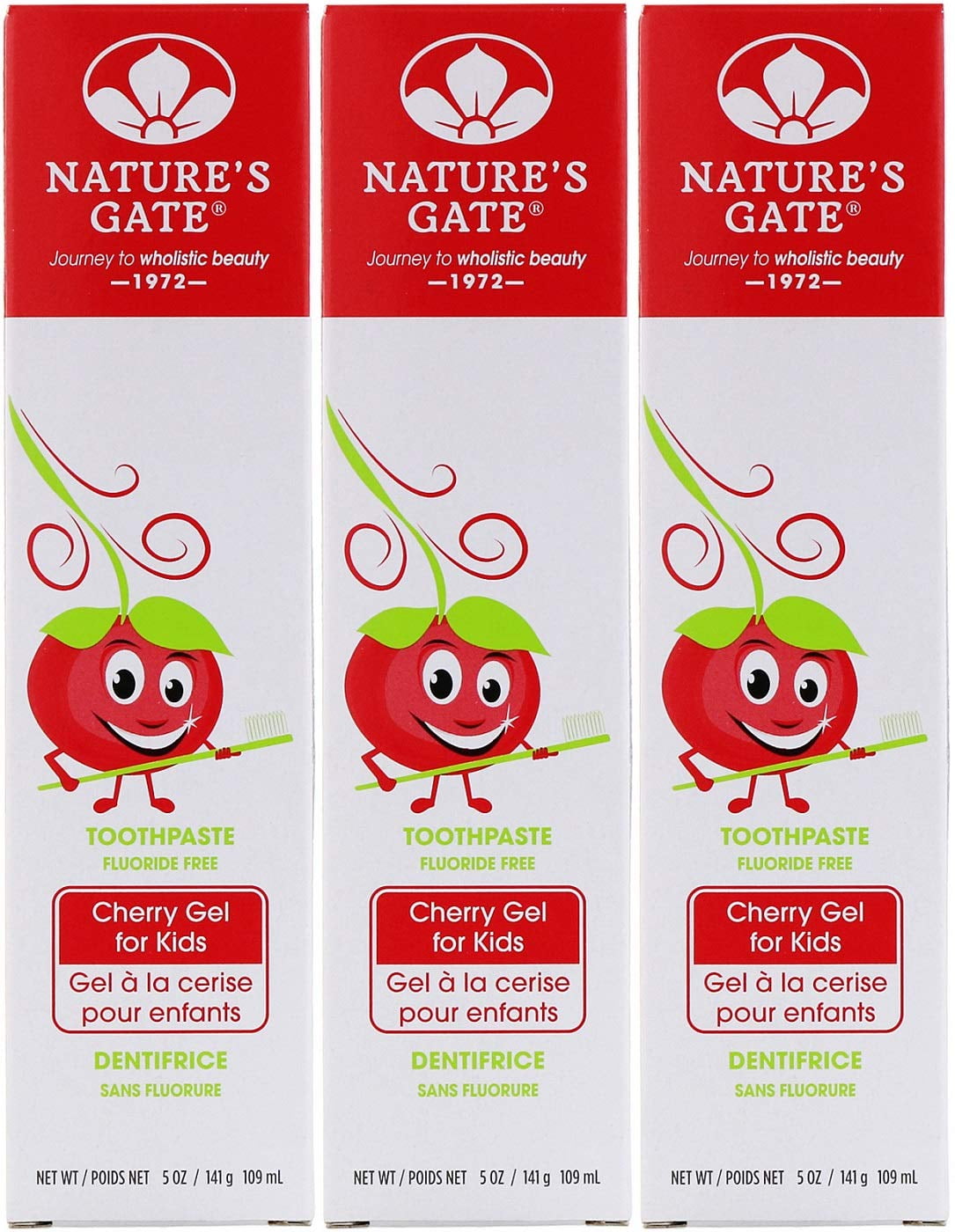 Nature's Gate Natural Toothpaste NG01 Gel, Cherry for Kids, 5 oz (Pack ...