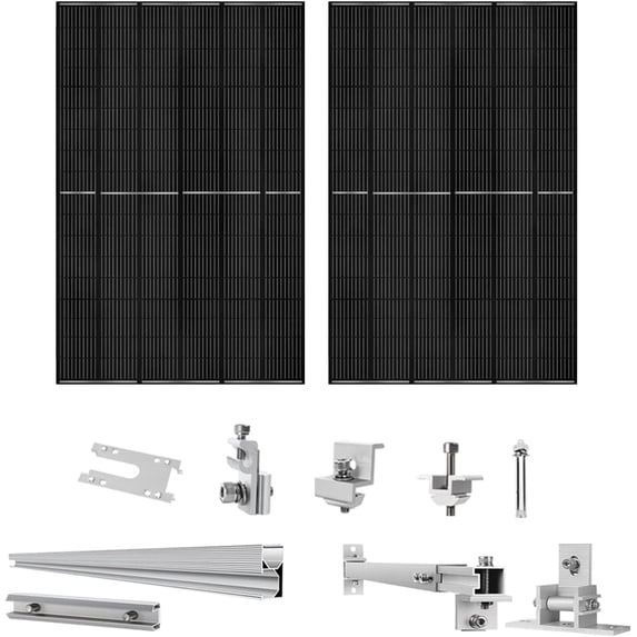 Nature's Generator 2 Packs 410W Solar Panel with Solar Panel Mount Rack ...