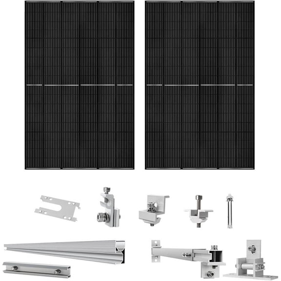 Nature's Generator 2 Packs 410W Solar Panel with Solar Panel Mount Rack(Tiles Roof)