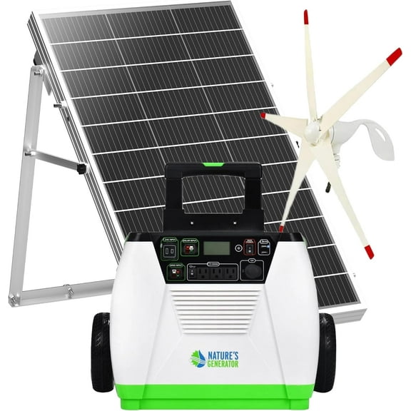 Nature's Generator HKNGAUWE GoldWE System Generator w/Solar Panel & Wind Turbine