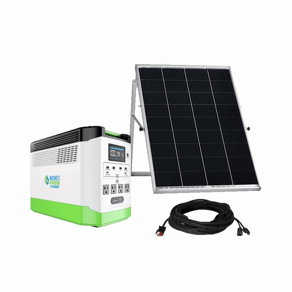 1800W Natures Generator Lithium Solar Generator 1440Wh with 100W Solar Panel