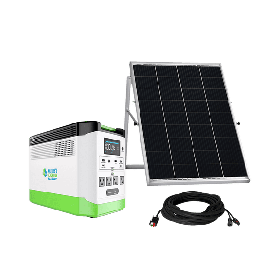 1800W Natures Generator Lithium Solar Generator 1440Wh with 100W Solar Panel