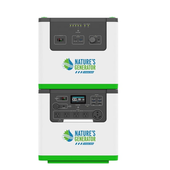 Nature's Generator Lithium 240V/6000Wh,Lithium 3600W+ Power Pod, Fast Charge, Lifepo4 Power Station, Solar Generator for Home Use, Power Outage, Camping, RV, Emergencies