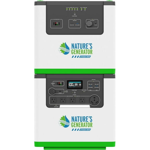 Nature's Generator Lithium 240V/6000Wh,Lithium 3600W+ Power Pod, Fast Charge, Lifepo4 Power Station, Solar Generator for Home Use, Power Outage, Camping, RV, Emergencies