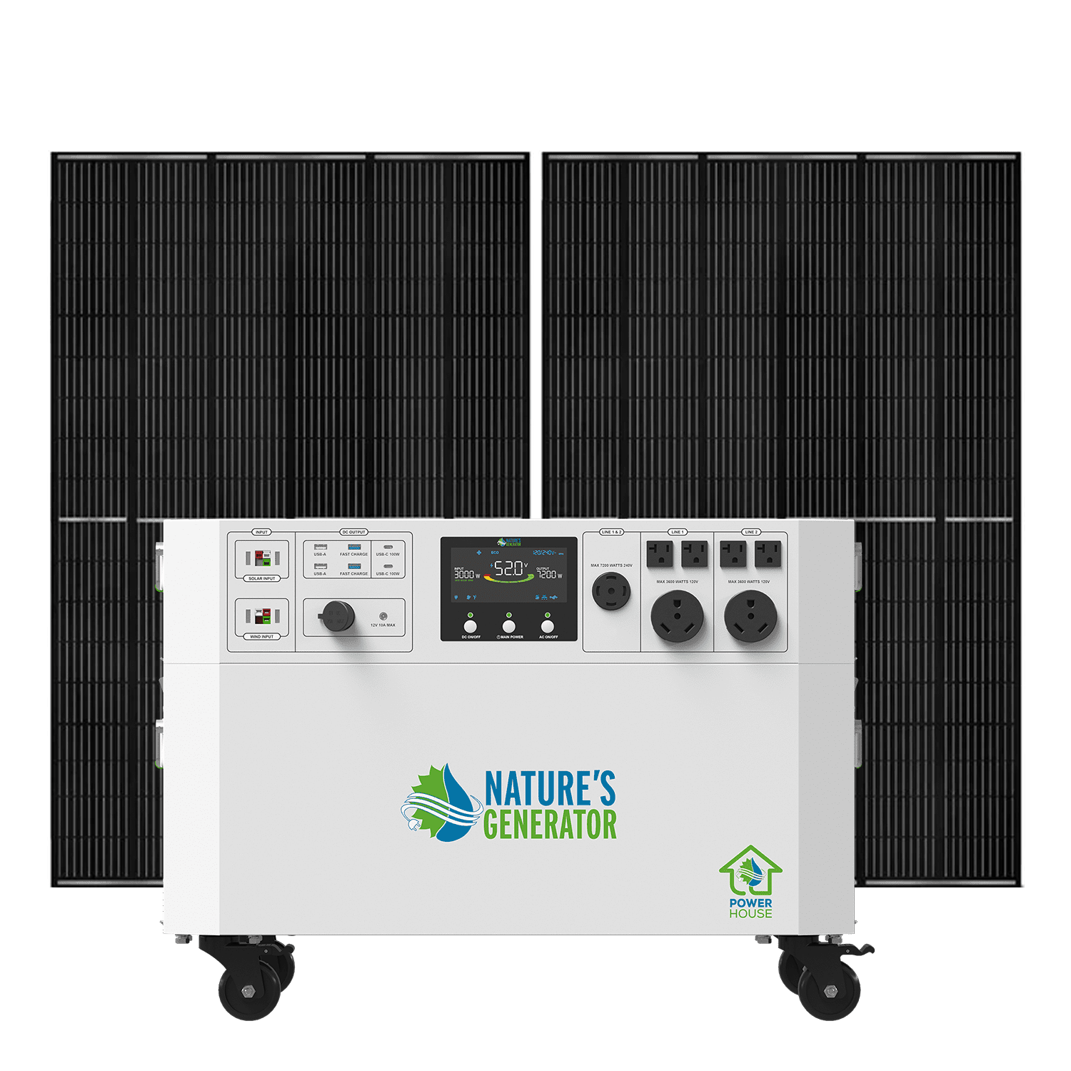 Natures Generator 4800Wh 7200W Powerhouse with 2pcs 410W Solar Panels