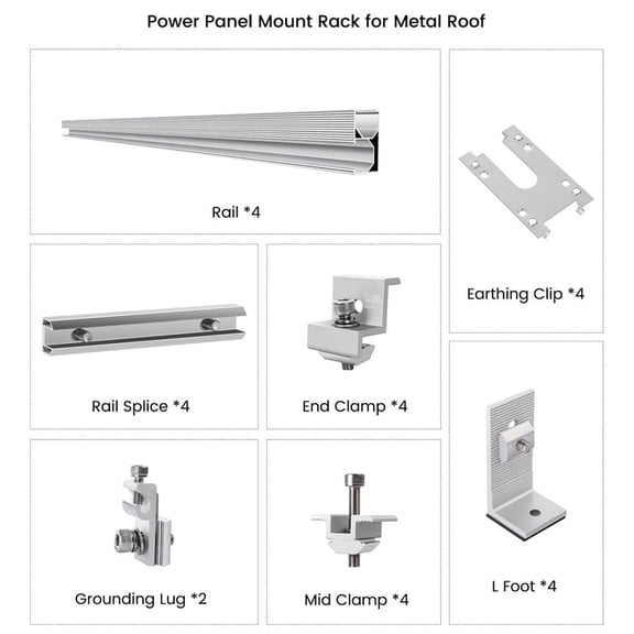 Nature's Generator Solar Panel Mount For Metal Roof
