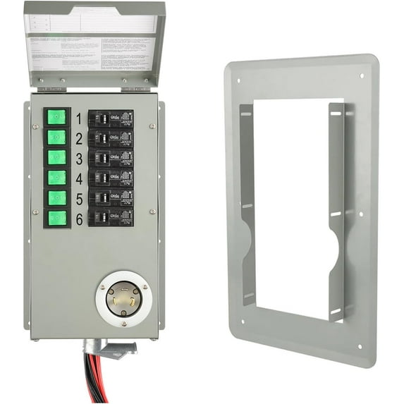 Nature's Generator Transfer Switch 6 Circuits 120V 30A Power Transfer Kit With Transfer Switch Flush Mount