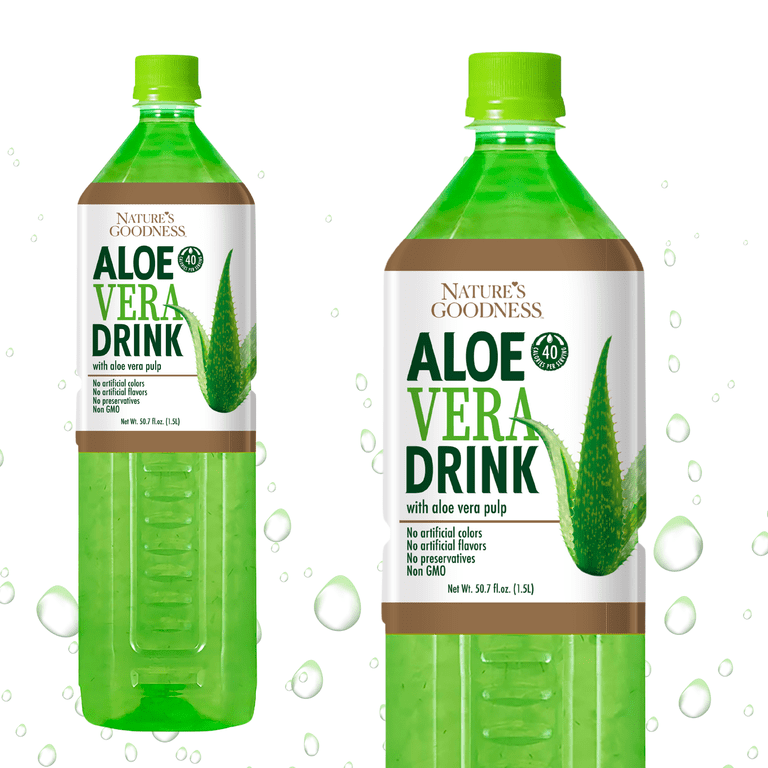 Nature's Goodness Aloe Vera Drink with Pulp -12 Pack case - 50.7 Fl Oz (1.5  L) each - total 18 Liters