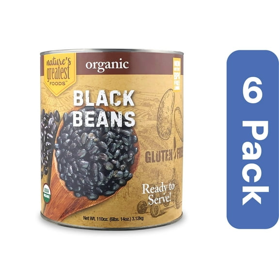 Nature's Greatest Foods Organic Black Beans 110 oz (Pack of 6)