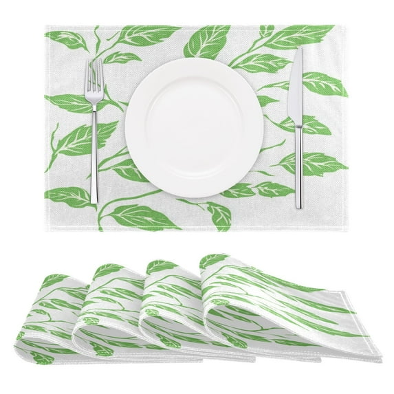 Nature's Greenery Reversible Placemat Non Slip Coffee Mat 18x12 Inch for Dining, Kitchen, Coffee