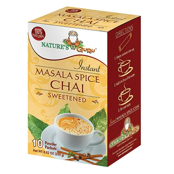 Nature's Guru 235590 Masala Chai Sweetened 10 packets