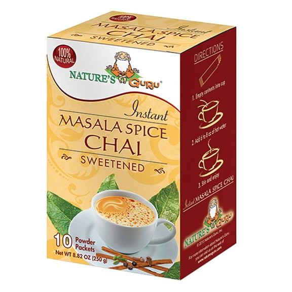 Nature's Guru 235590 Masala Chai Sweetened 10 packets