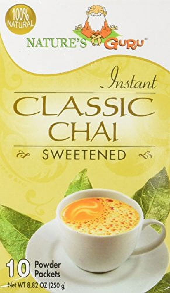 Nature's Guru Instant Classic Chai Tea Drink Mix Sweetened 10 Count
