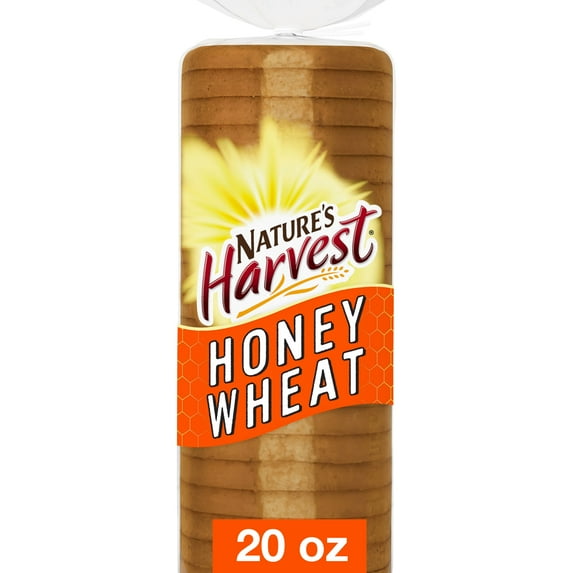 Nature's Harvest Honey Wheat Bread, 20 oz, White Bread, Bag