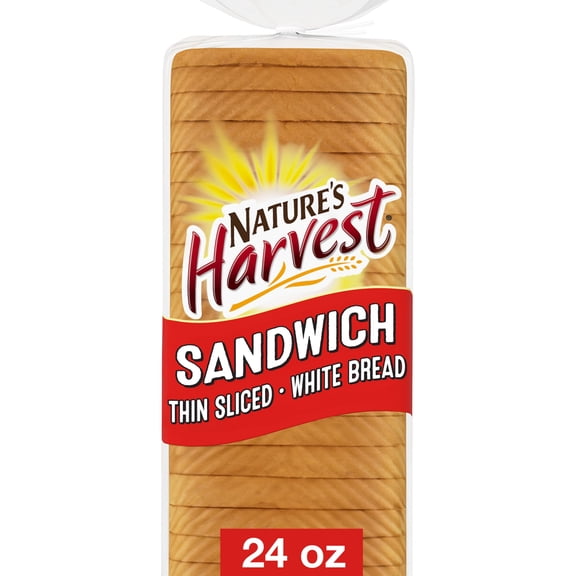 Nature's Harvest Sandwich White Bread, 24 oz, White Bread, Bag
