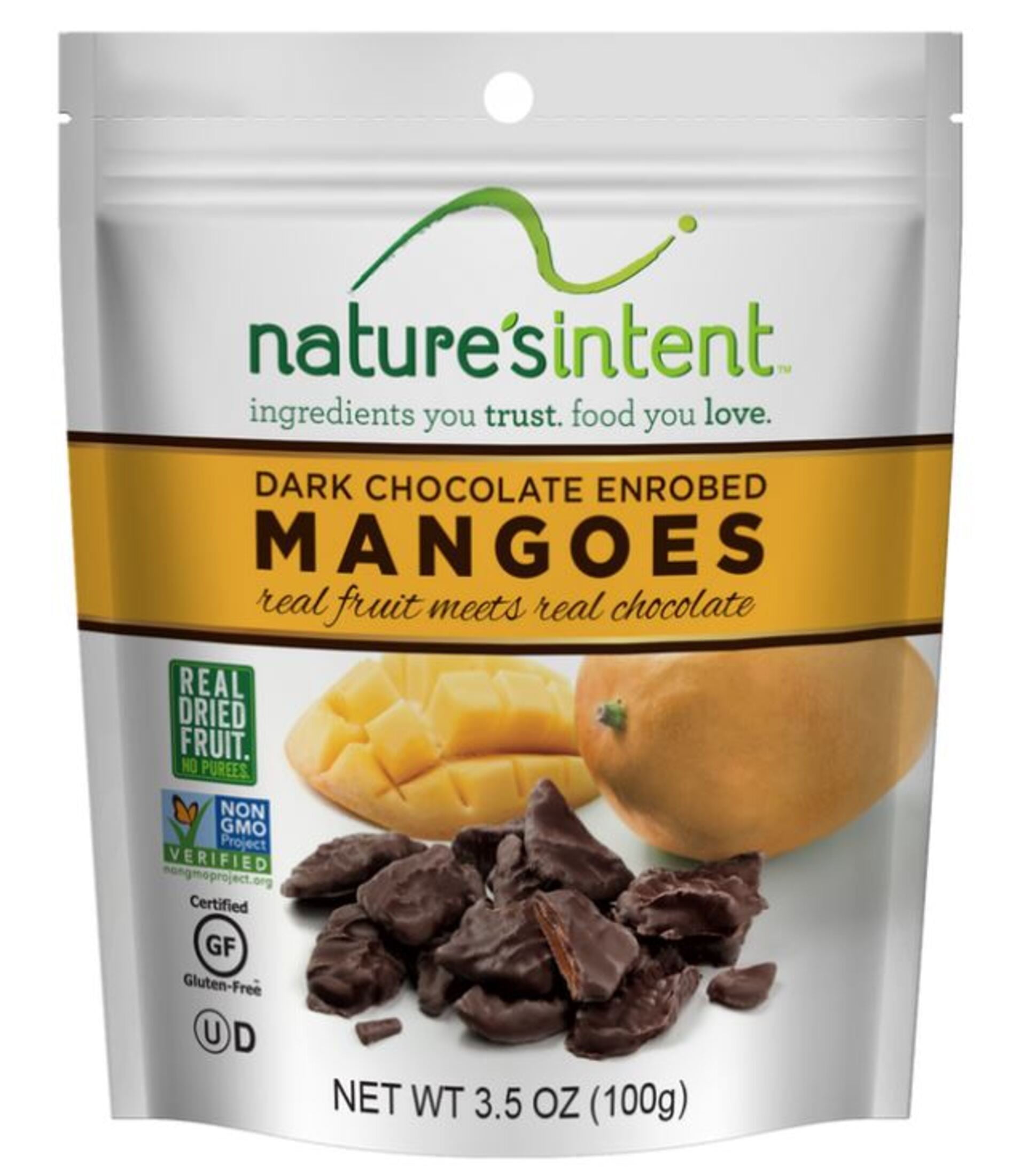 Nature's Intent Dark Chocolate Covered Dried Mango, 3.5 oz