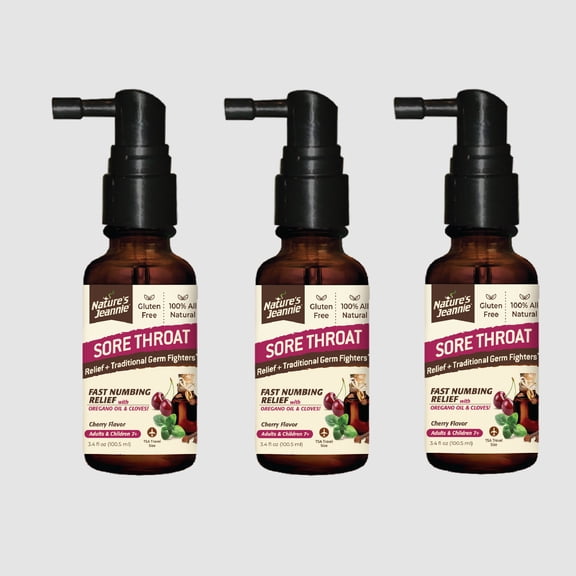 Nature's Jeannie Sore Throat Relief Spray + Traditional Germ Fighters, 3.4 fl. oz.