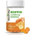 thumbnail image 1 of Nature's Key Biotin Gummies with Vitamin C and E, Support Hair Nails Growth & Beautiful Skin for Women Men and Kids, Vegan, Orange Flavors, 120 Count, 1 of 7