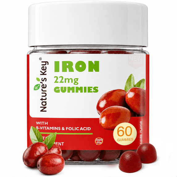 Iron Iii Complex Nature's Key, Iron Support Gummies, 22 mg, 60 Count - Walmart.com