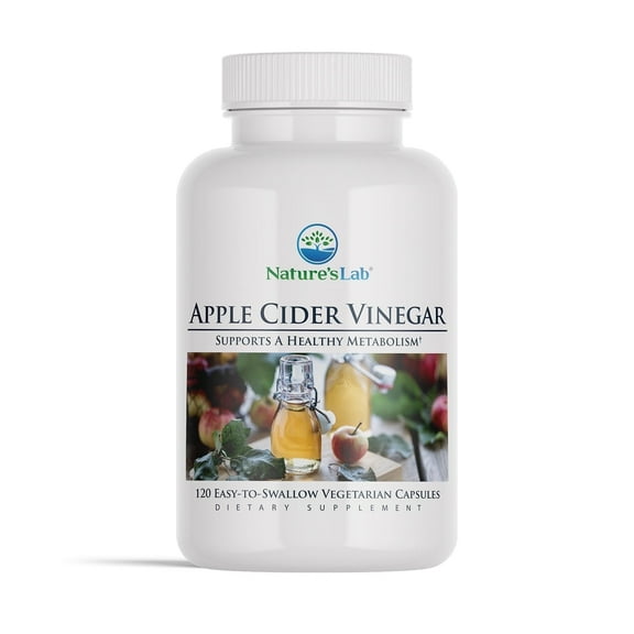 Nature's Lab Apple Cider Vinegar - 120 Capsules - Supports a Healthy Metabolism*