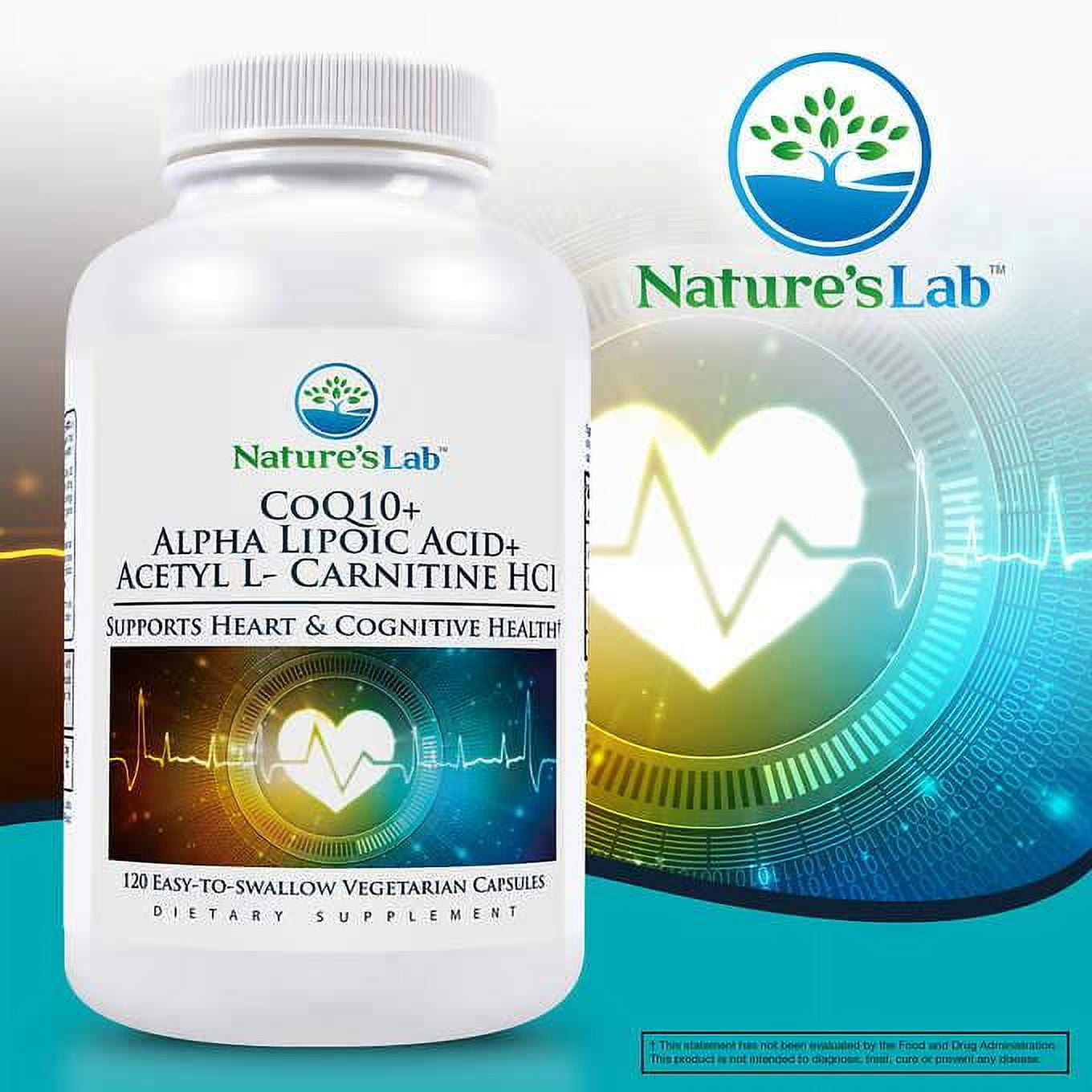 Nature's Lab CoQ10 + Alpha Lipoic Acid + Acetyl LCarnitine HCl, 120