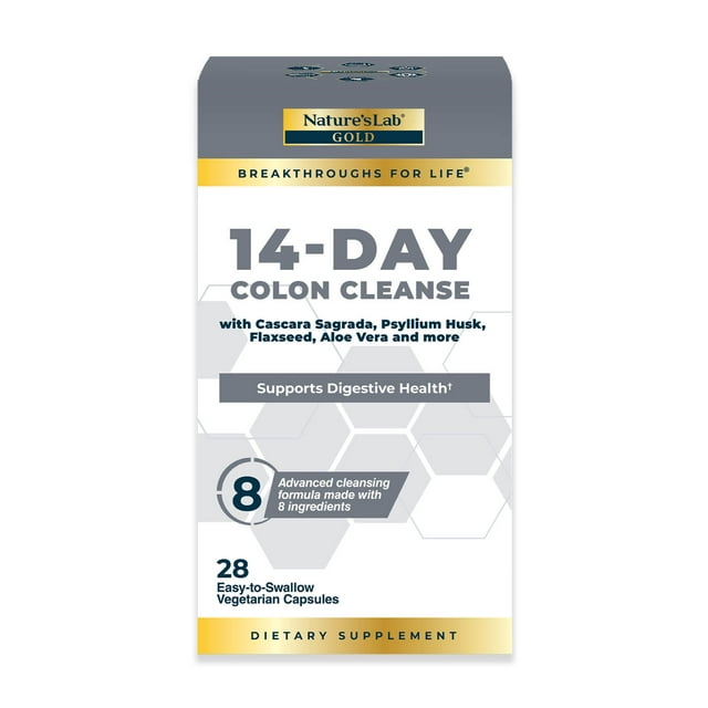 Nature's Lab Gold 14 Day Colon Cleanse* Blend of Probiotics, Fiber