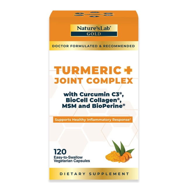 Nature's Lab Turmeric Joint Complex Supplement Pills 120 Caps, Anti