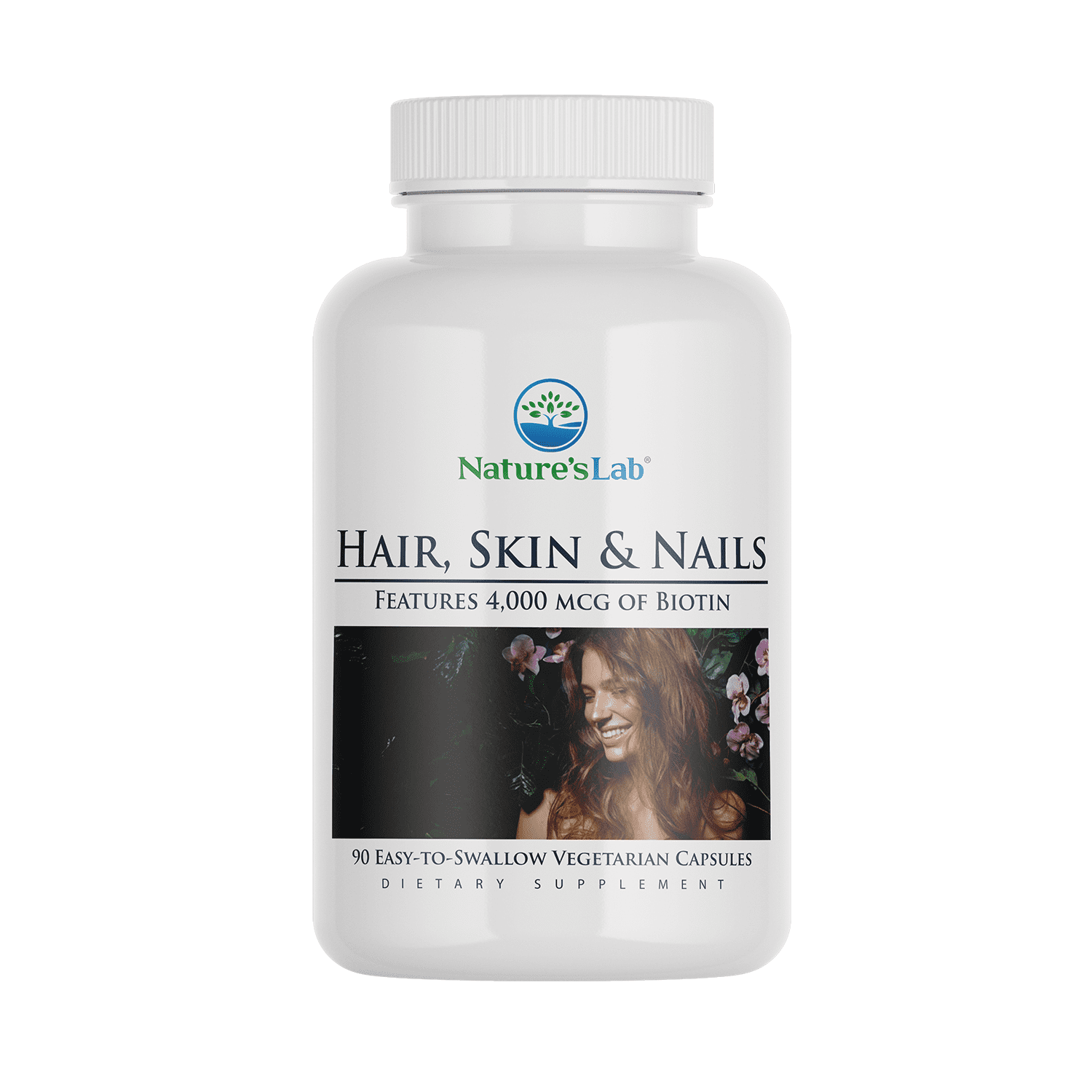 Nature's Lab Hair, Skin and Nails - Biotin, BCAAs, MSM, Vitamin Complex - 90 Ct (90 Day Supply)