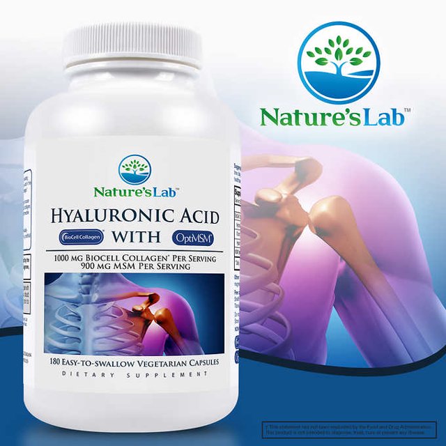 Nature's Lab Hyaluronic Acid with BioCell Collagen, 180 Vegetarian