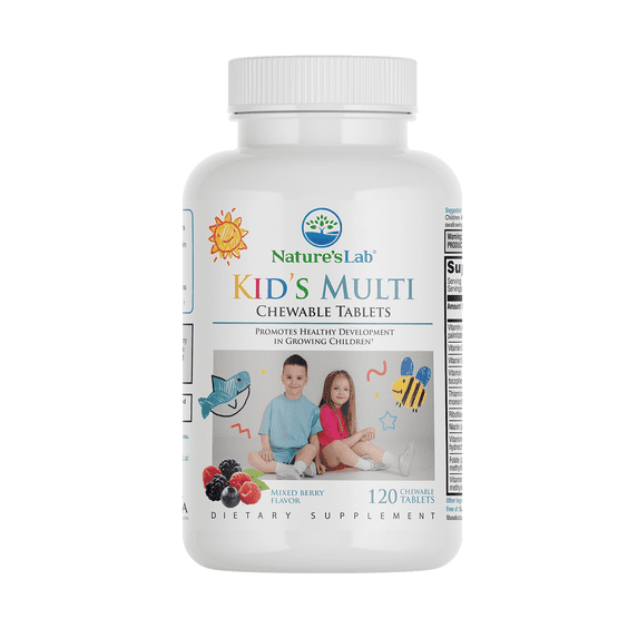 Nature's Lab Kid's Multivitamin - Promotes Healthy Development in Growing Children* - 120 Chewable Tablets