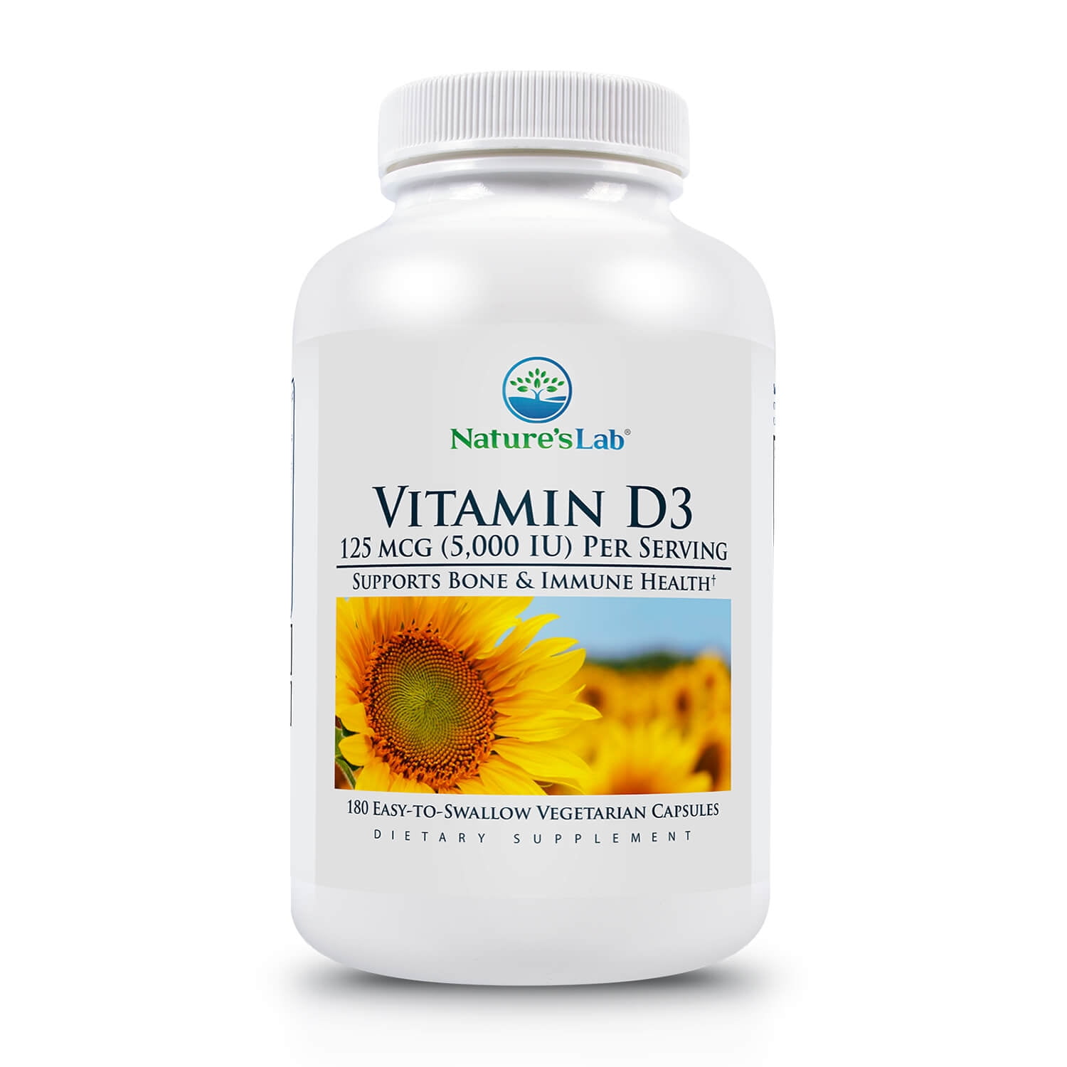Nature's Lab Vitamin D3 5000 IU - 180 Capsules - Walmart Business Supplies