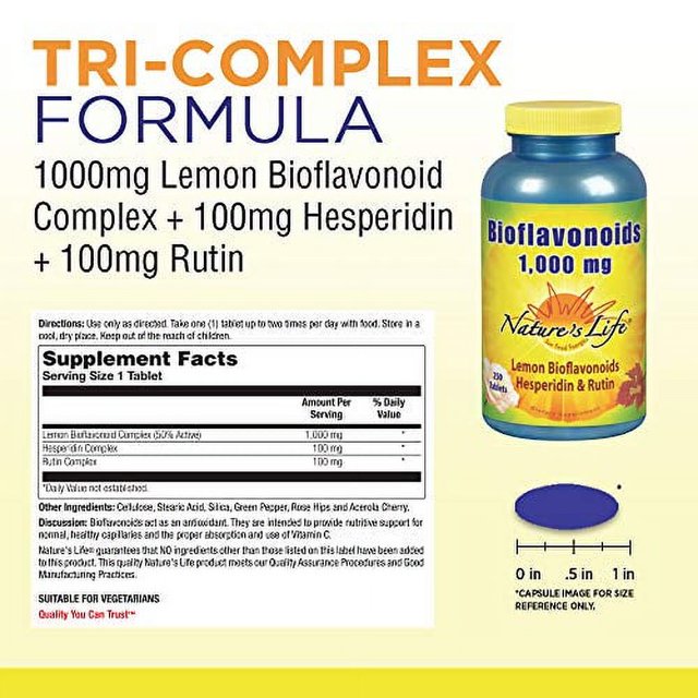 Nature's Life Bioflavonoids 1000mg per Serving 250 Capsules More