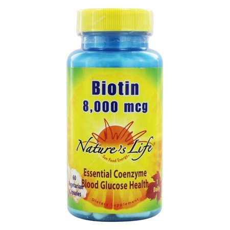 Nature's Life - Biotin Essential Coenzyme 8000 mcg. - 60 Vegetarian Capsules
