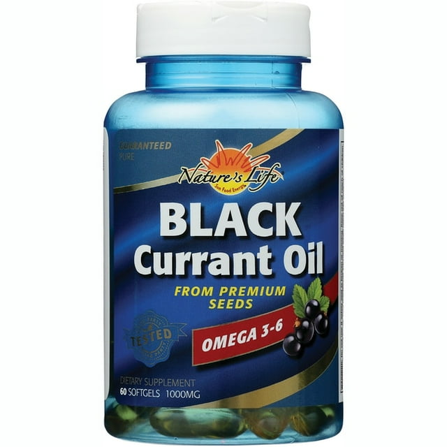 Nature's Life Black Currant Seed Oil 1000 mg With Omega3 ALA, Omega