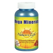 Natures Life Mega Minerals Complex | Complete Multi Mineral + Vitamin D Supplement | 250 Vegetarian Capsules