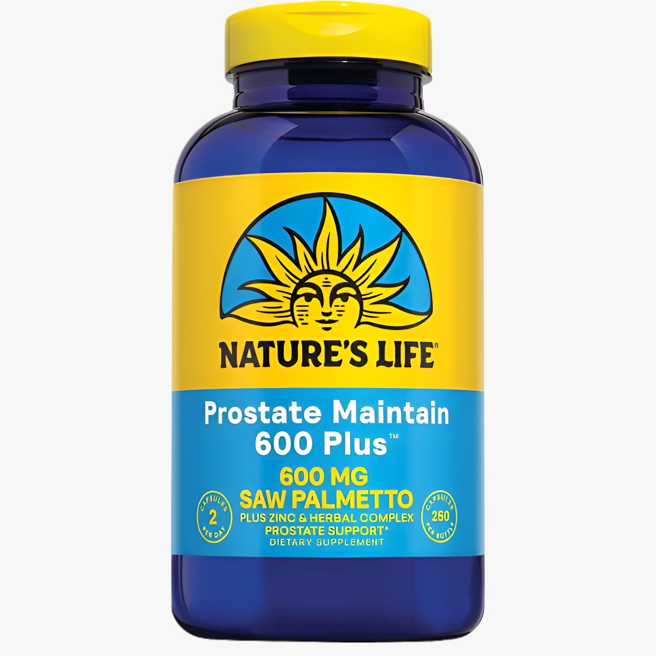 Nature's Life Prostate Maintain 600 Plus Formula for Men | L-Glutamic Acid, L-Alanine, Glycine & Saw Palmetto, Pumpkin Seed & Pygeum Bark | 250 CT