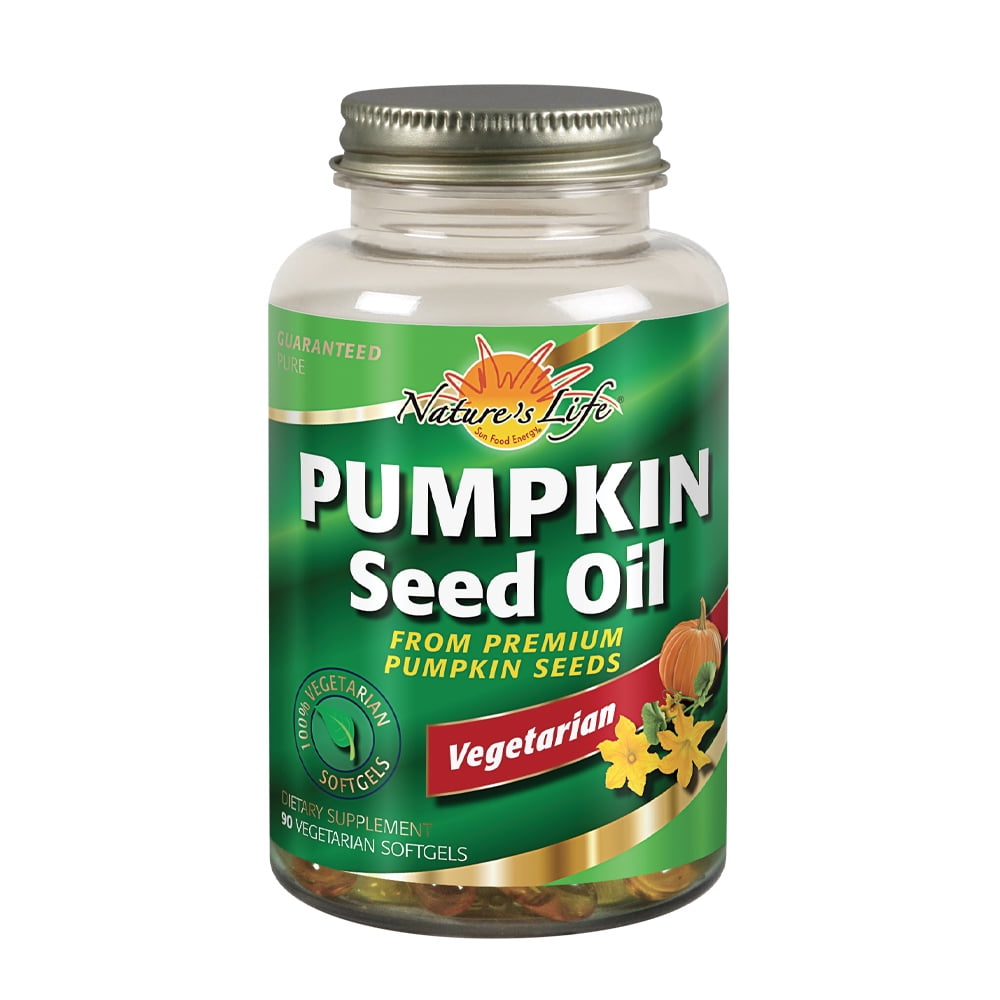 Nature's Life Pumpkin Seed Oil 1000 mg, Vegetarian For Cardiovascular and Prostate Health