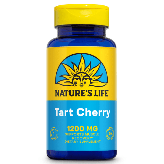 Nature's Life Tart Cherry 1200mg | Uric Acid Cleanse For Joint Comfort, Muscle Recovery & Sleep Support | With Anthocyanins & Polyphenols | 30 Tablets