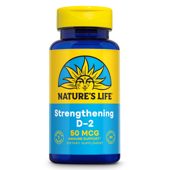 Nature's Life Vitamin D-2 2000IU | High Potency Ergocalciferol | Supplement May Support Bone & Heart Health | 90 Vegetarian Capsules