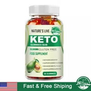 Natures Live Keto ACV BHB Gummies for Fat Burn Weight Loss Detox Keto Diet 60 Gummies