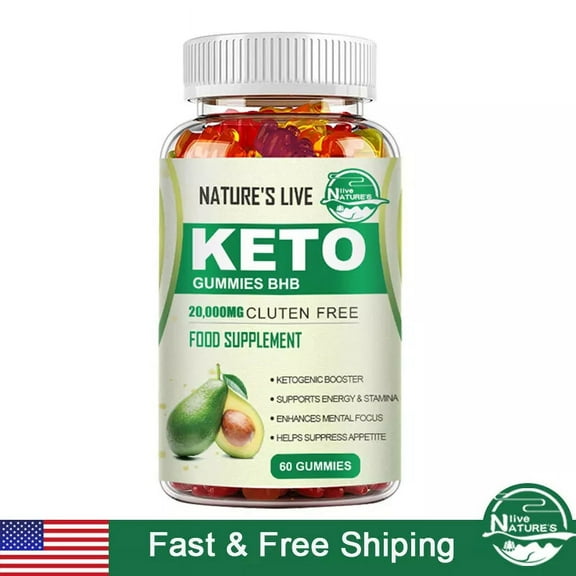 Nature's Live Keto ACV BHB Gummies for Fat Burn Weight Loss Detox Keto Diet 60 Gummies