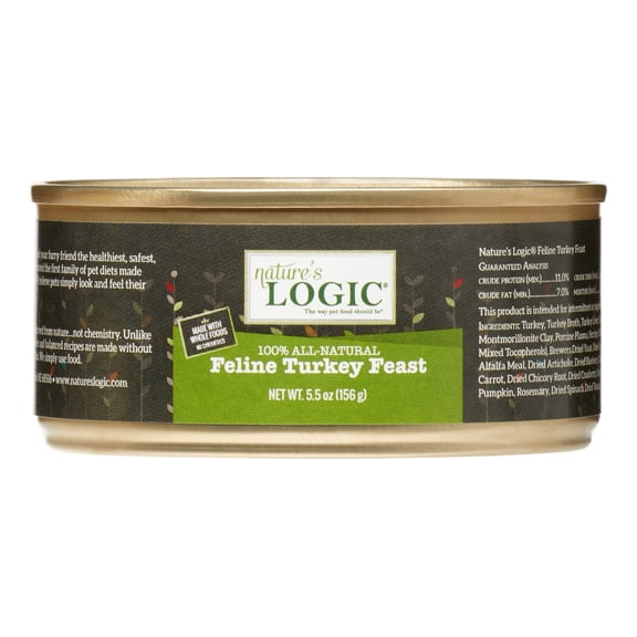Nature's Logic Grain-Free Turkey Feast Wet Cat Food, 5.5 oz