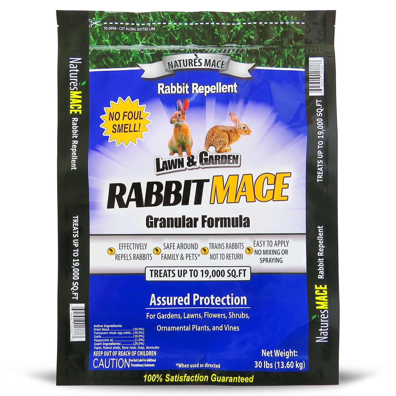 Nature's MACE 30 Lb Granular, Treats 19,000 Sq.ft Rabbit Repellent