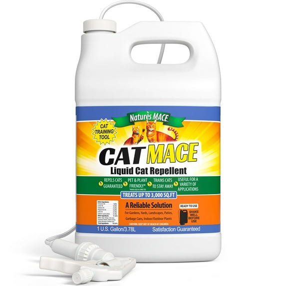 Nature's MACE Cat Repellent Outdoor Spray, 1 Gallon | Cat Repellent and Training Tool | Safe Spray for Pets and Stray Cats