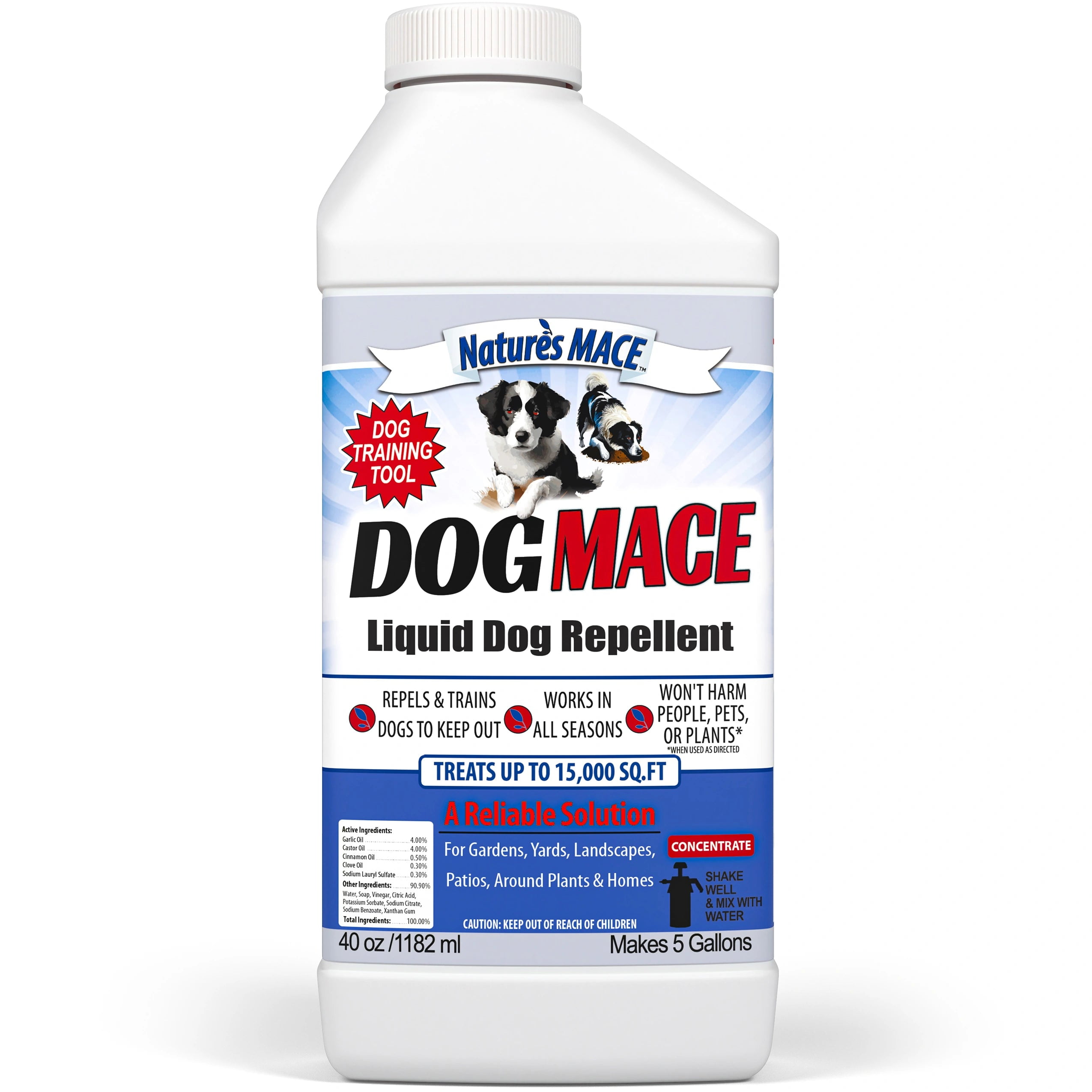 Nature's MACE Dog MACE 40oz. Concentrate Makes 5 Gallons Treats 15000 Sq.ft | Dog Repellent and Training Tool
