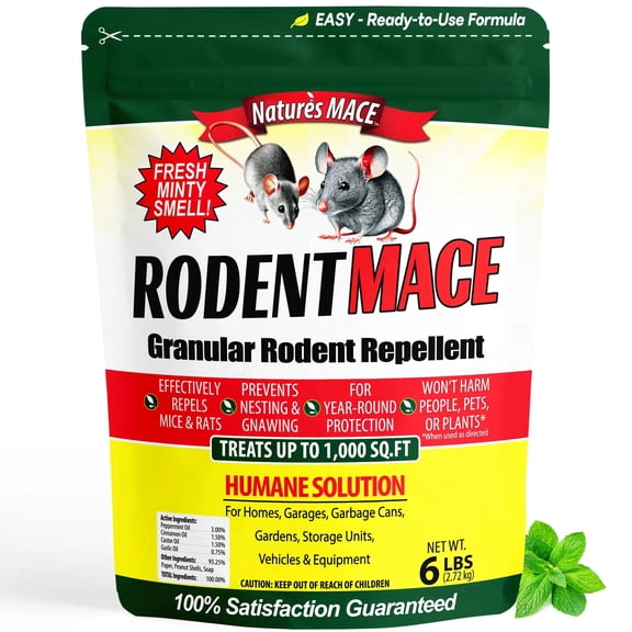Nature's MACE Rodent Repellent 6 lb Granular Bag, for Mice, Rats, Squirrels, Chipmunks