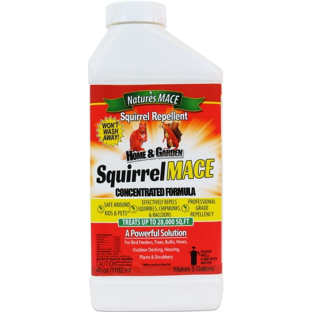 Nature's Mace Squirrel Repellent 40oz Concentrate | Covers 28,000 Sq.ft