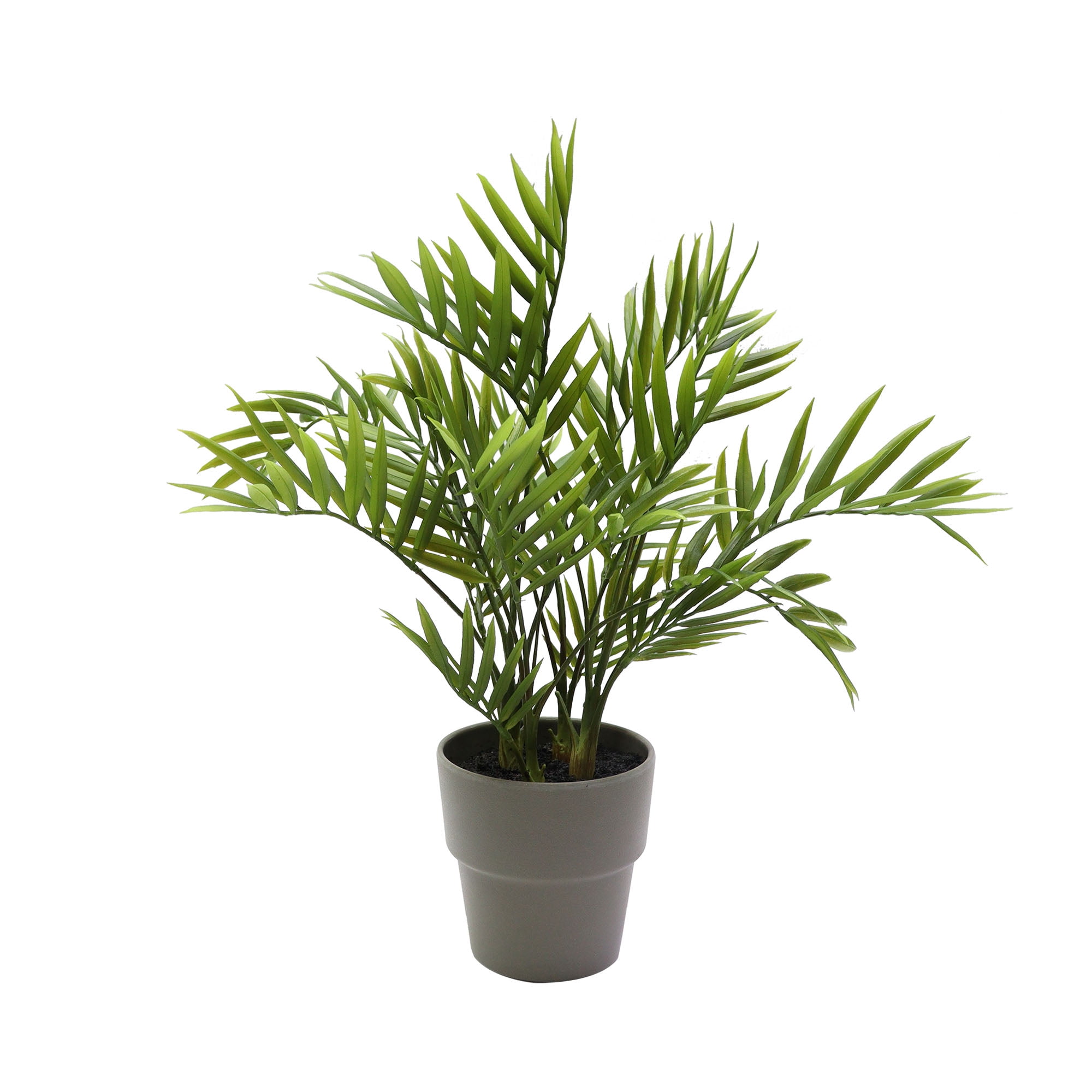Nature's Mark 16.1’’H Artificial Areca Palm Plant in Gray Plastic Planter
