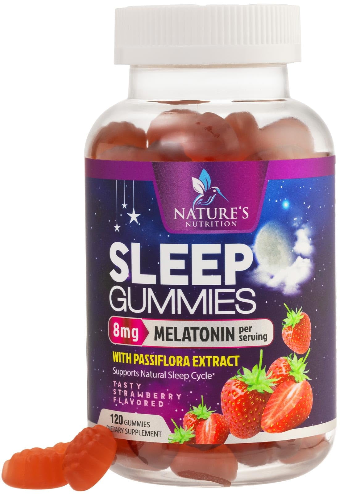 Nature's Melatonin Sleep Gummies Extra Strength Melatonin Gummy 8mg